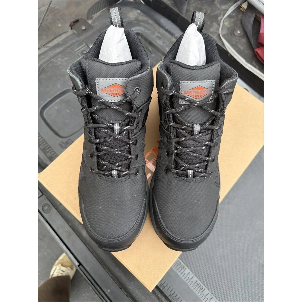 New Merrell Mens Size 6.5 Fullbench Speed Mid CF Black Work & Safety Boots  EH